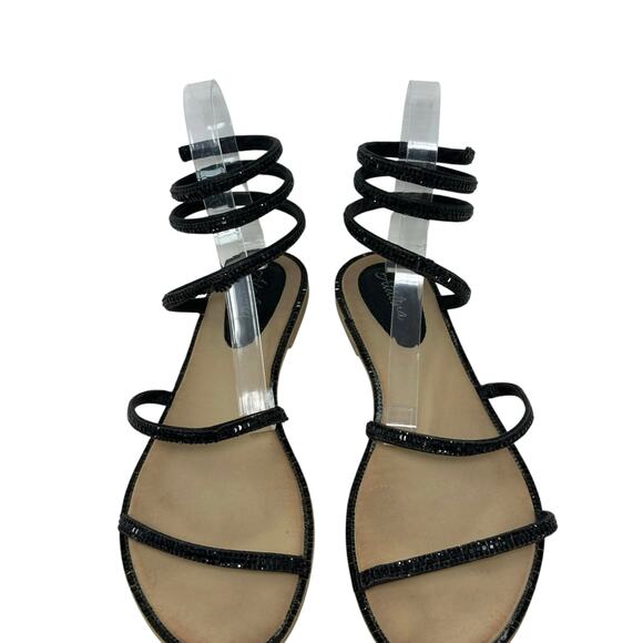 Atalina black rhinestones flat gladiator sandals size 11 - Picture 5 of 15